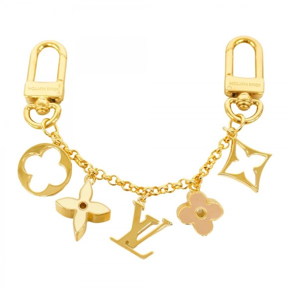 LOUIS VUITTON Cream Monogram Keyring - Picture 1 of 5